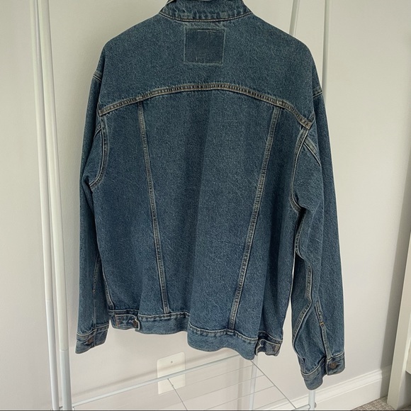 Vintage Levi Strauss Denim Jean Trucker Jacket Large Boho Concert Festival - Picture 8 of 9